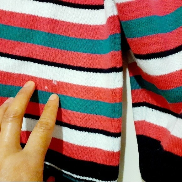 Liz Claiborne New York 100% Cotton Multicolor Button 3/4 Sleeves Cardigan - Picture 12 of 12